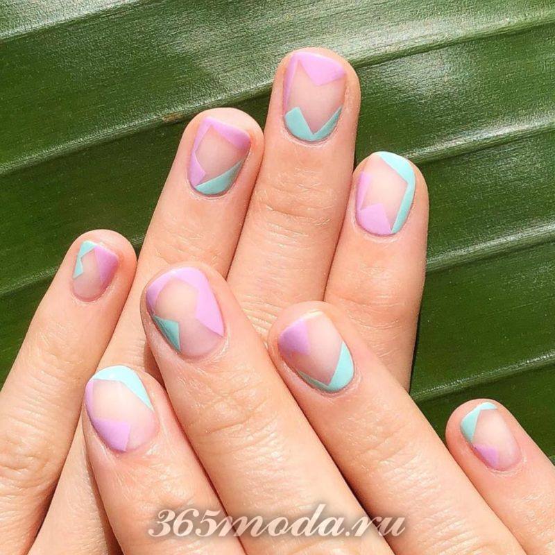 Разноцветный дизайн ногтей шеллаком