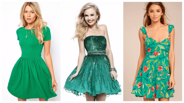 зеленые клубные платья