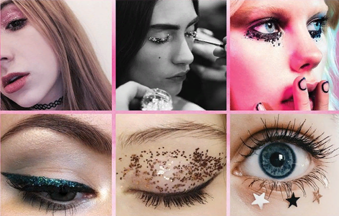 Существует множество различных вариантов блестящего макияжа для глаз