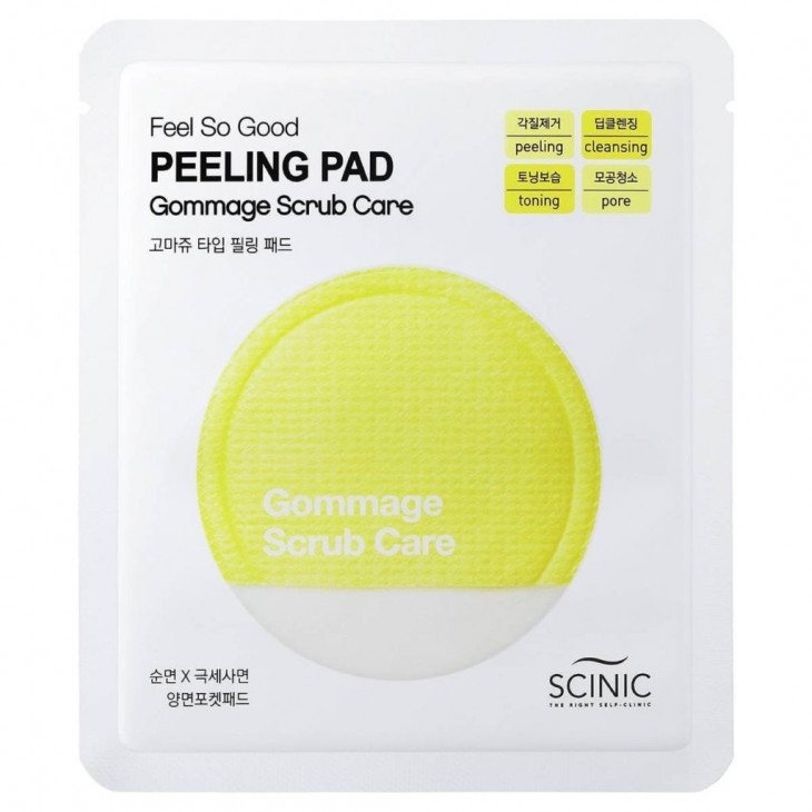 Кислотный пилинг с молочной и AHA-кислотами Scinic Feel So Good Peeling Pad Gommage Scrub Care