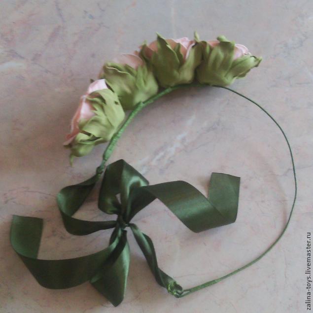 Делаем розы из фоамирана на примере венка-повязки, фото № 46