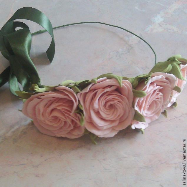 Делаем розы из фоамирана на примере венка-повязки, фото № 45