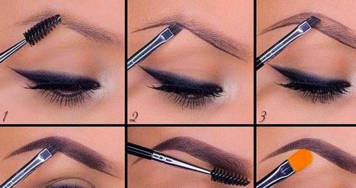 Как накрасить брови тенями поэтапно фото макияж