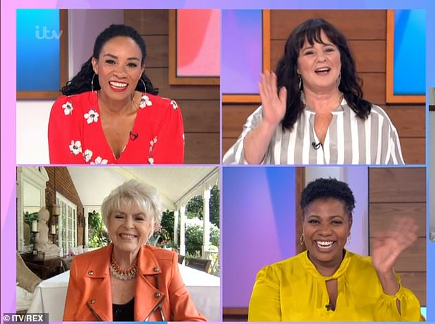 Age difference: Speaking with fellow panellists Michelle Ackerley, 36, Brenda Edwards, 51, and Gloria Hunniford, 80, Coleen said: 