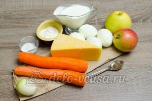 Салат из яблока, моркови и сыра: Ингредиенты