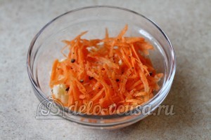 Французский салат с яблоком и морковью: Трем морковь