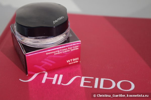 Кремовые тени с мерцающим эффектом Shiseido Shimmering Eye Color:  WT 901 Mist, OR 313 Sunshower (LE), PK 214 Pale Shell (LE)