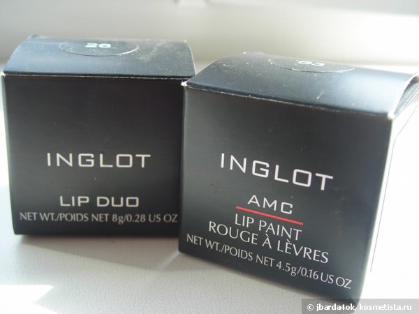 Первое знакомство с Inglot. Часть вторая. Средства для губ: Inglot AMC Lip Paint # 63, Inglot Lip Duo # 26