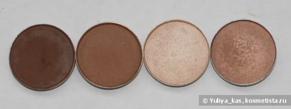 Подборка теней  для ежедневного макияжа MAC Eye Shadow Pro Refill Pan  № Brule,  Wedge, Soft Brown,  Vanilla, Cork, Espresso, Ricepaper, Patina, Sumptuous Olive,  Humid, Swimming