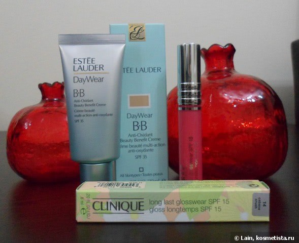 Мои недавние приобретения: Estee Lauder DayWear BB и Clinique long last glosswear SPF 15