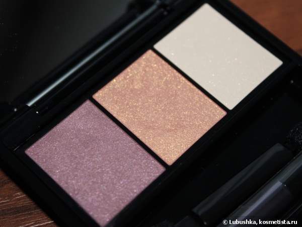 Тени Shiseido Luminising Satin Eye Color Trio RD 299 Beach Grass  и варианты макияжа