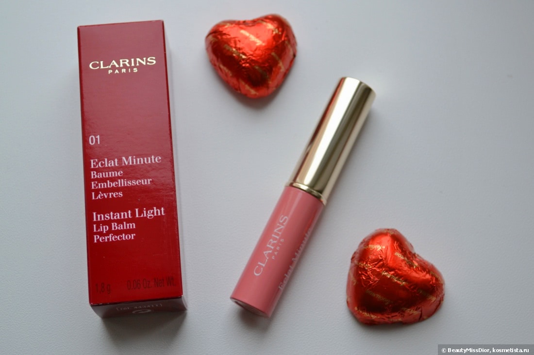 Весенняя новинка Clarins Eclat Minute Instant Light Lip Balm Perfector #01 Rose