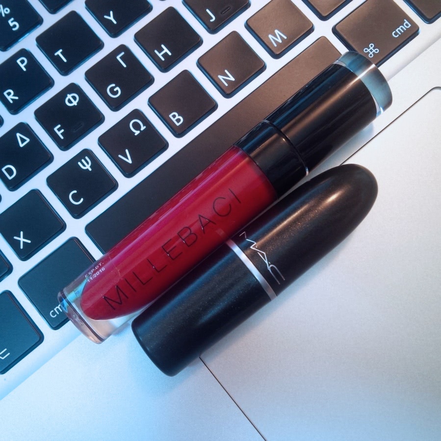 MAC lipstick Retro Matte Ruby Woo vs Nouba Millebaci 7 Long Lasting Lip Color 7