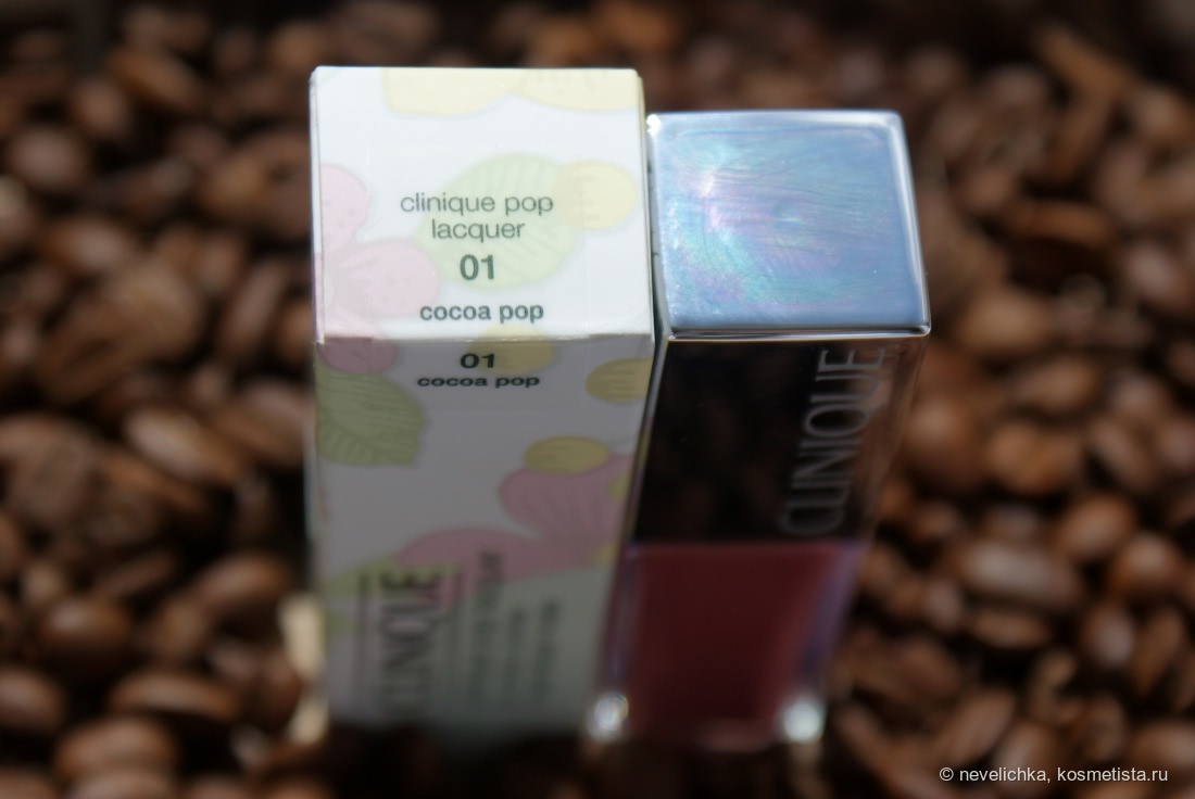 Лаковая помада Clinique Pop Lacquer lip colour+primer в оттенке 01 Cocoa pop
