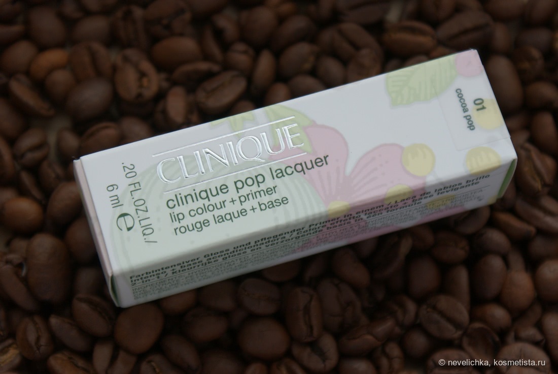 Лаковая помада Clinique Pop Lacquer lip colour+primer в оттенке 01 Cocoa pop