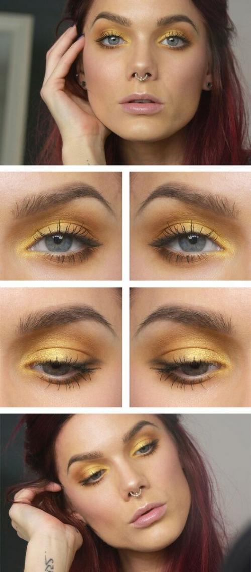 Желтые тени на глазах. Тренд 2019 года: желтые тени