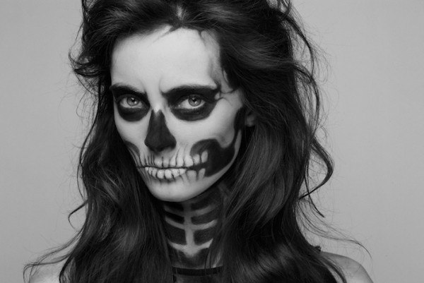 Макияж скелета на Хэллоуин, создаем makeup skeleton. 04