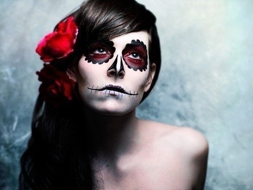 Макияж скелета на Хэллоуин, создаем makeup skeleton. 01