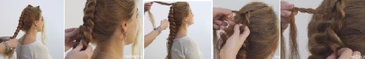 Коса на косе (двойная коса): как плести, схема плетения 2 часть