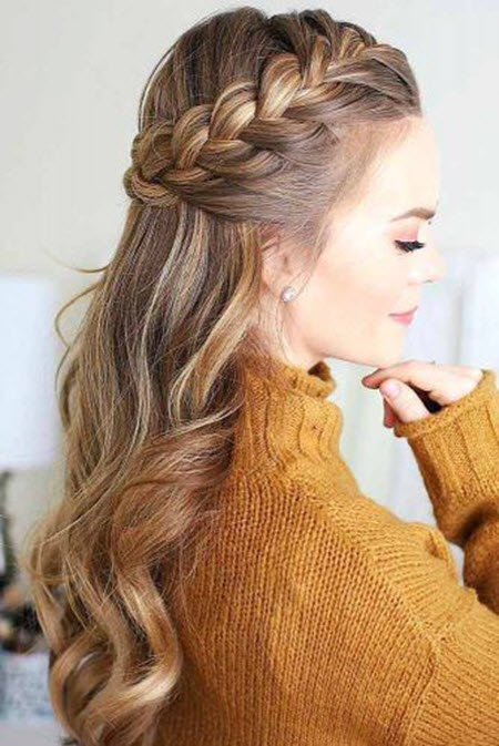 Красивые плетение с косичками на длинные волосы