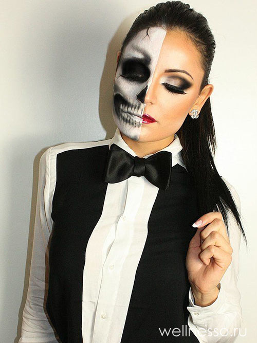 скелет Halloween makeup